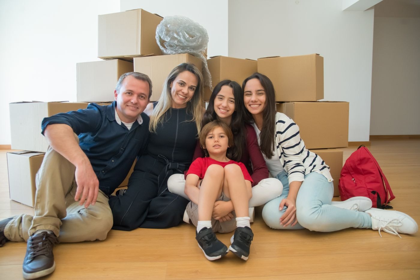 Family settling into their home